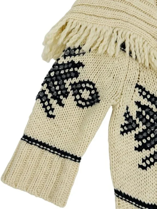 RARE Hollister Fringe Hem Cream Cardigan | Boho Indie Sleaze Coastal Cowgirl Y2K - Picture 5 of 16